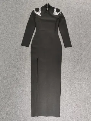 New Diamond Tassel Bandage Long Dress