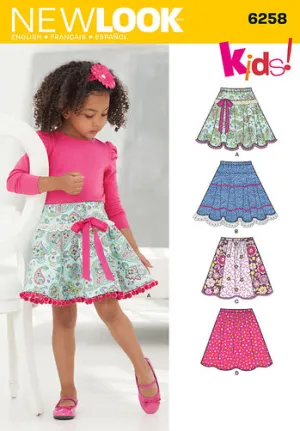 Newlook Pattern 6258 Child's and Girls' Circle Skirts
