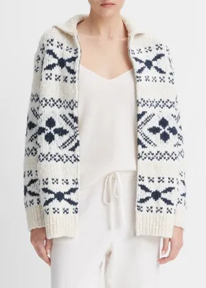 Nordic Fair Isle Cardigan (White Sand/Washed Coastal)