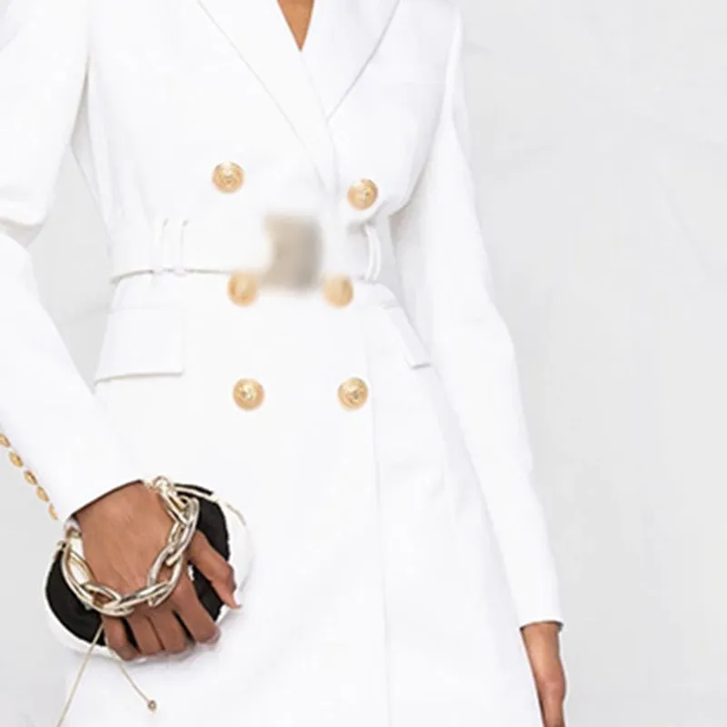 Notched Long Sleeve Gathered Waist Korean Slim Dresses For Women