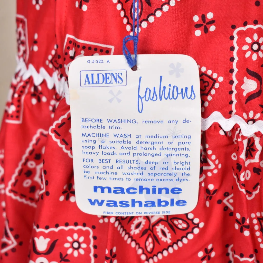 NWT 1960s Red Bandana Full Skirt