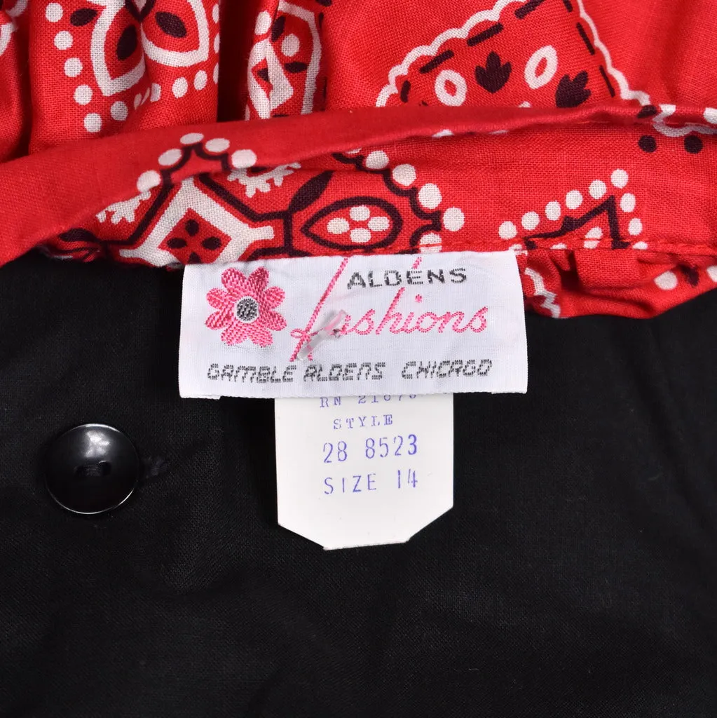 NWT 1960s Red Bandana Full Skirt