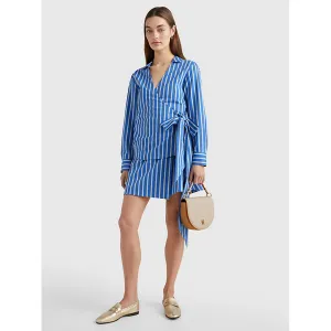 O Stripe Wrap Top Ls