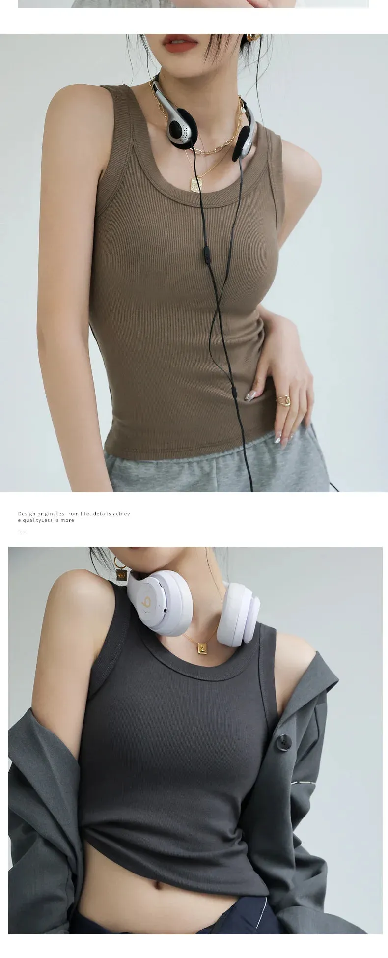 Obsidian Phoenix Ribbed Off-Shoulder Tank Top - Knitted with Chest Pad, Casual Sport Style in White or Black