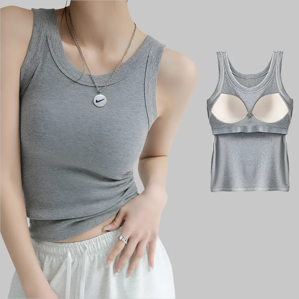 Obsidian Phoenix Ribbed Off-Shoulder Tank Top - Knitted with Chest Pad, Casual Sport Style in White or Black