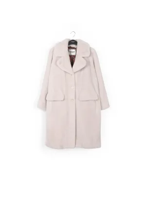 Off-white recycled faux fur coat