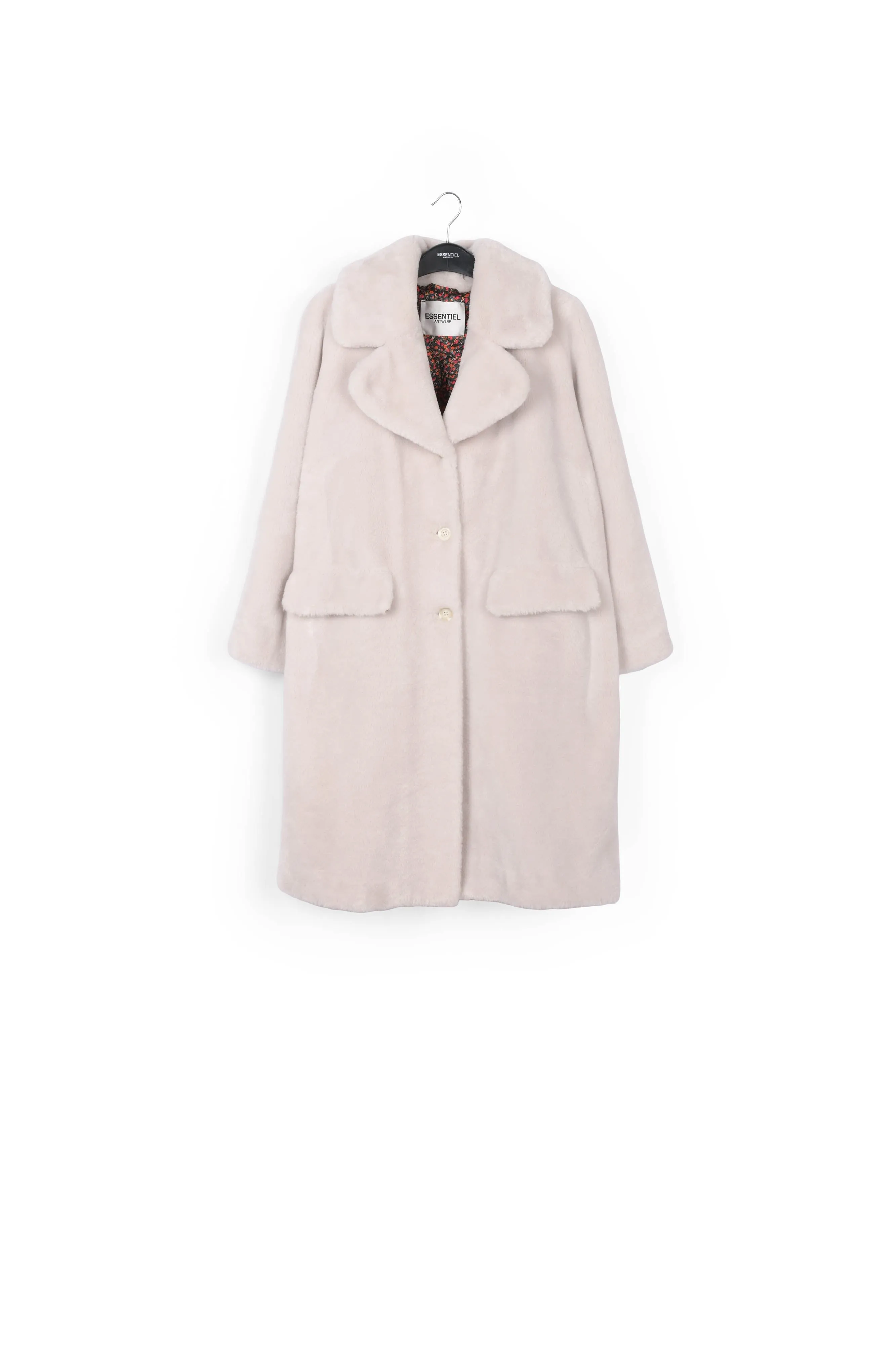 Off-white recycled faux fur coat