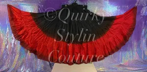 Ombre Red Burgundy Black Renaissance steampunk gothic cotton boho Maxi Long Skirt -Size 10-22 - Plus size