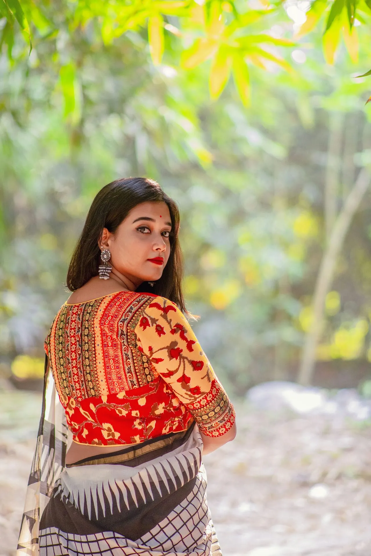 Patchwork Roll Blouse