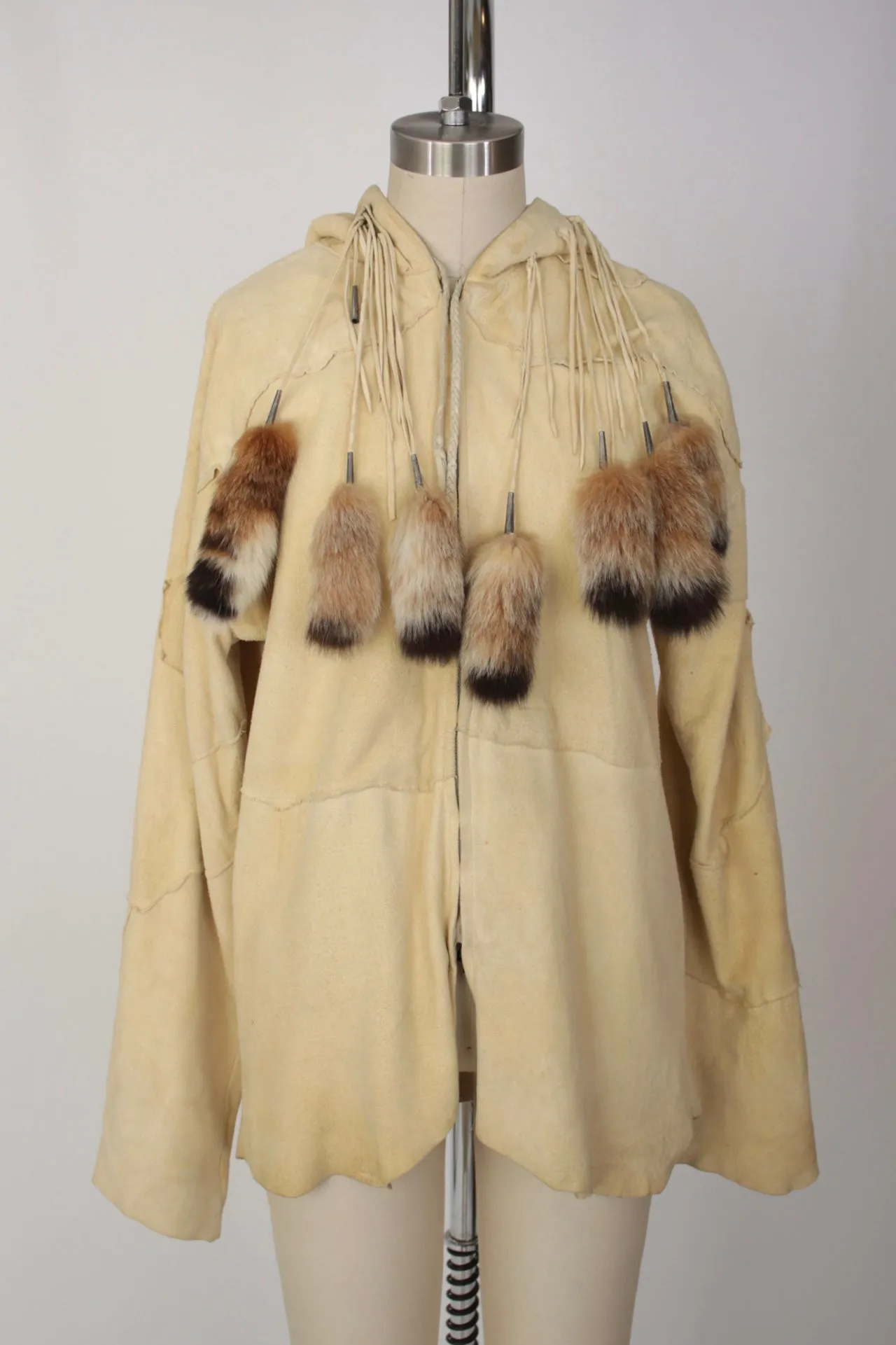 Patchwork Suede & Fur Hooded Jacket