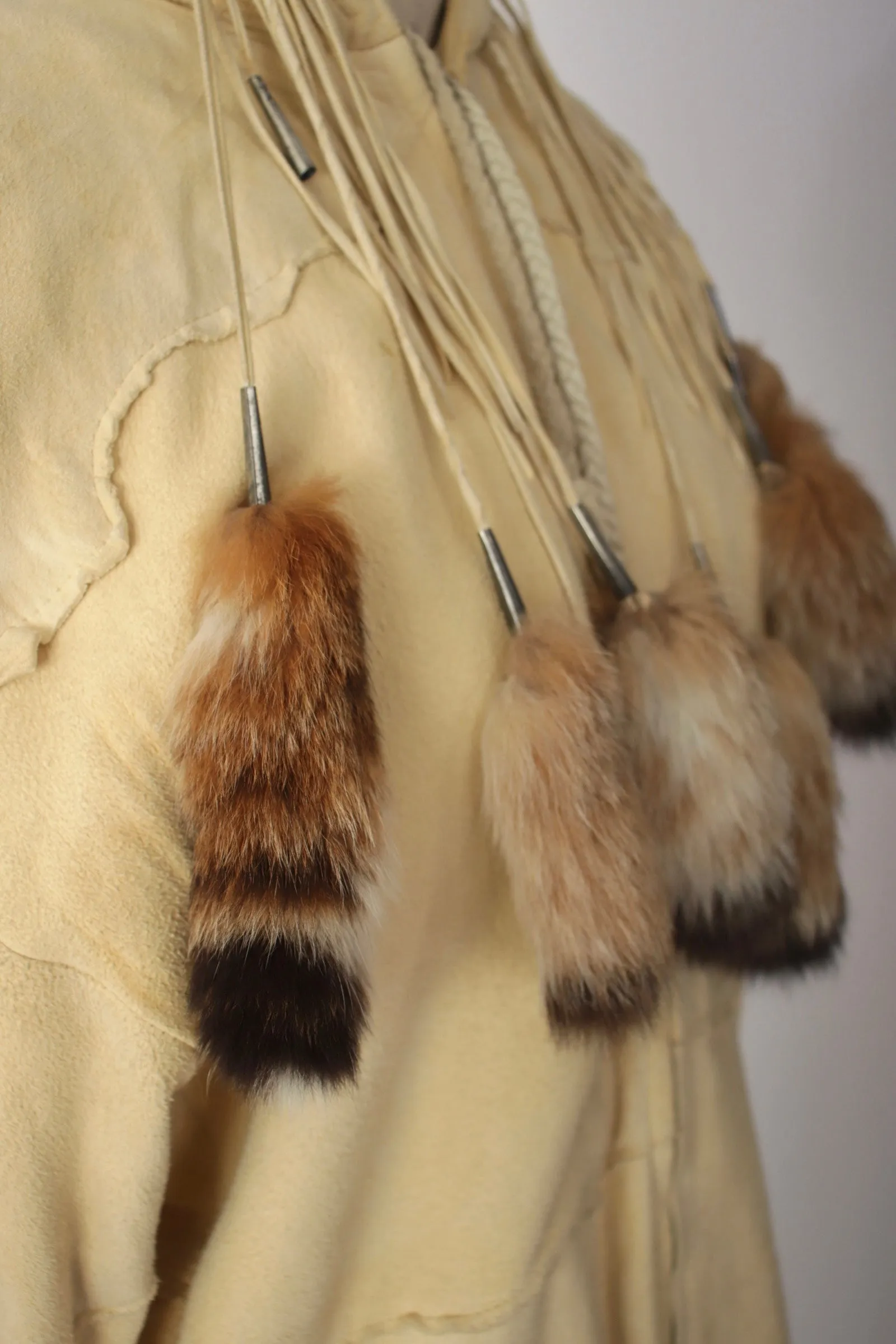 Patchwork Suede & Fur Hooded Jacket
