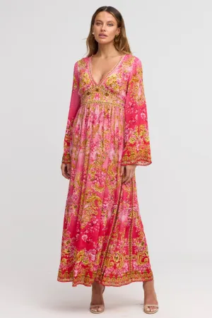 Pink Candy Maxi w Flare Sleeves