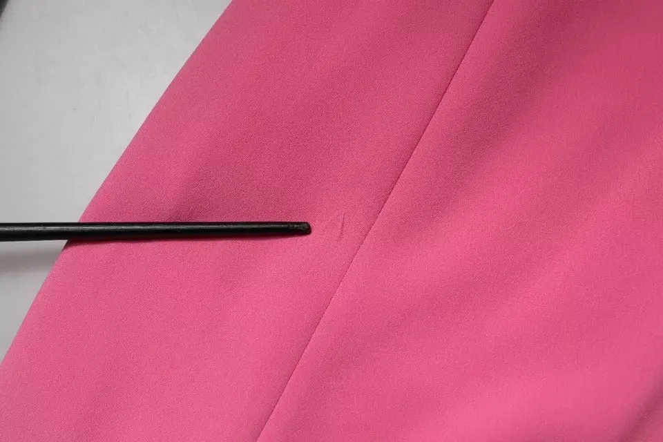 Pink Viscose Short Sleeves Backless Sheath Mini Dress