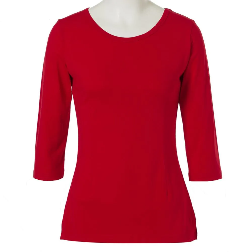 Pinup Pullover Top in Solid Red