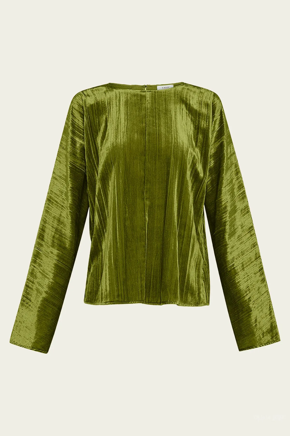 Pliss' Velvet Round Neck Shirt in Felce