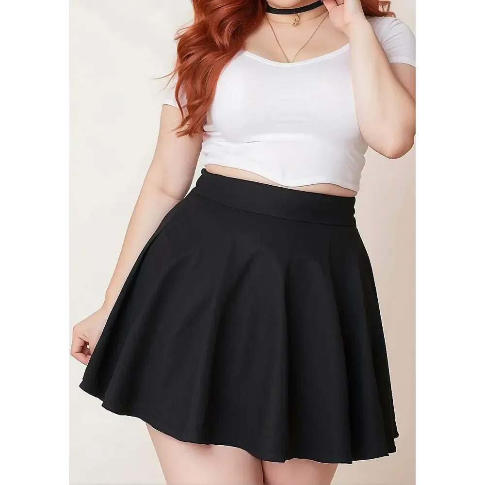 Plus Size Black Aesthetic Y2K Circle Skirt Made to Order