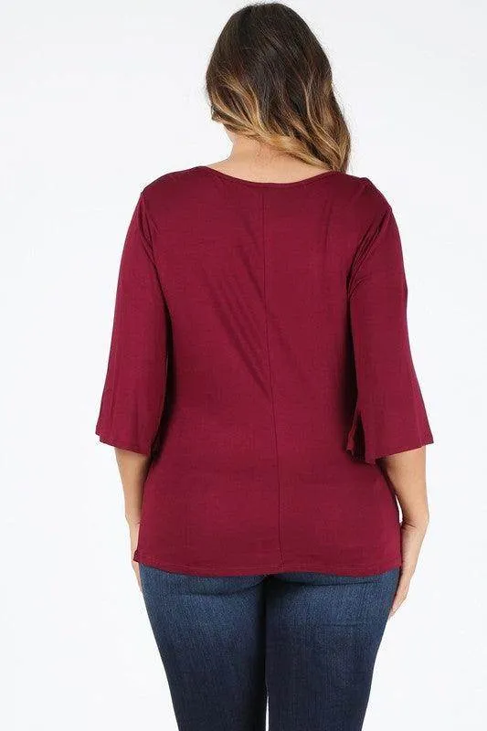 Plus Size Cowl Neck Basic Top
