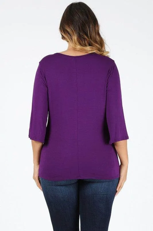 Plus Size Cowl Neck Basic Top