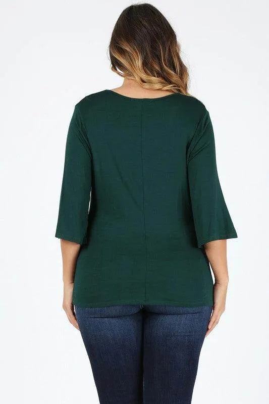 Plus Size Cowl Neck Basic Top