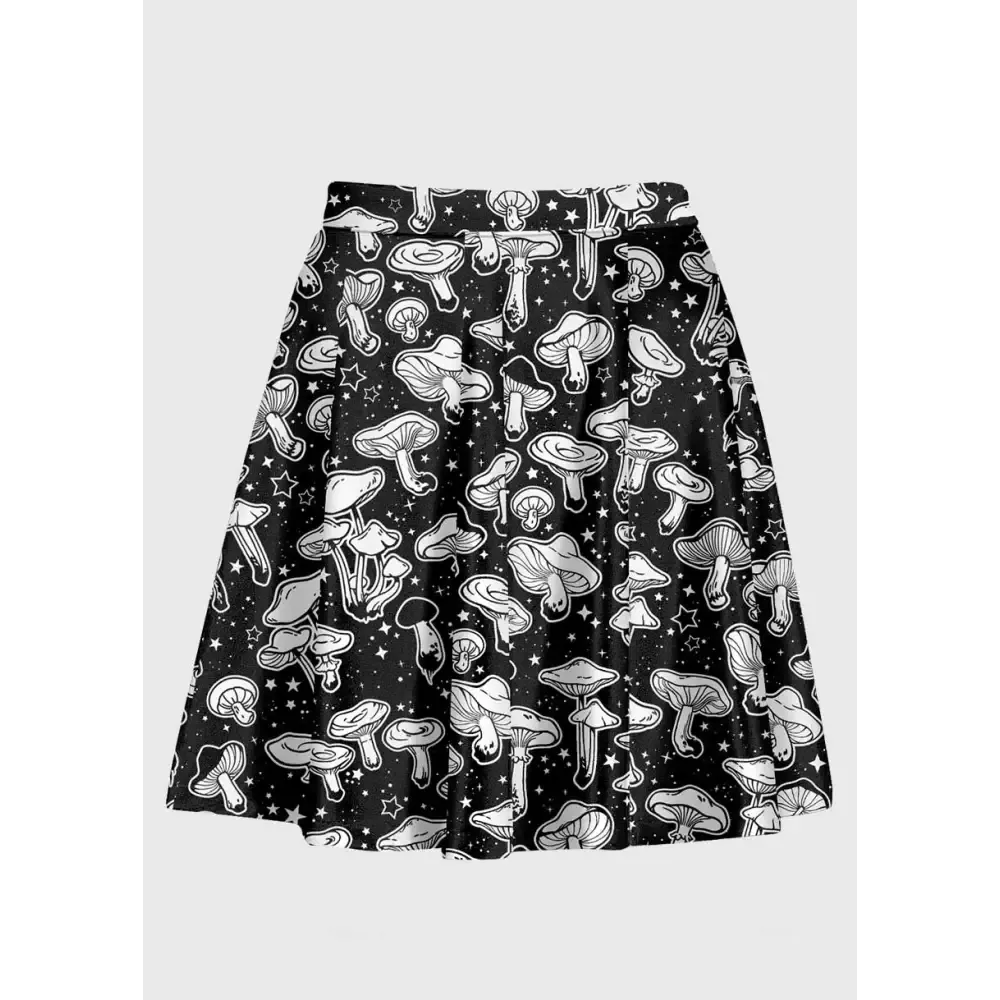 Plus Size Galaxy Mushroom Skater Skirt for Dark Academia Style