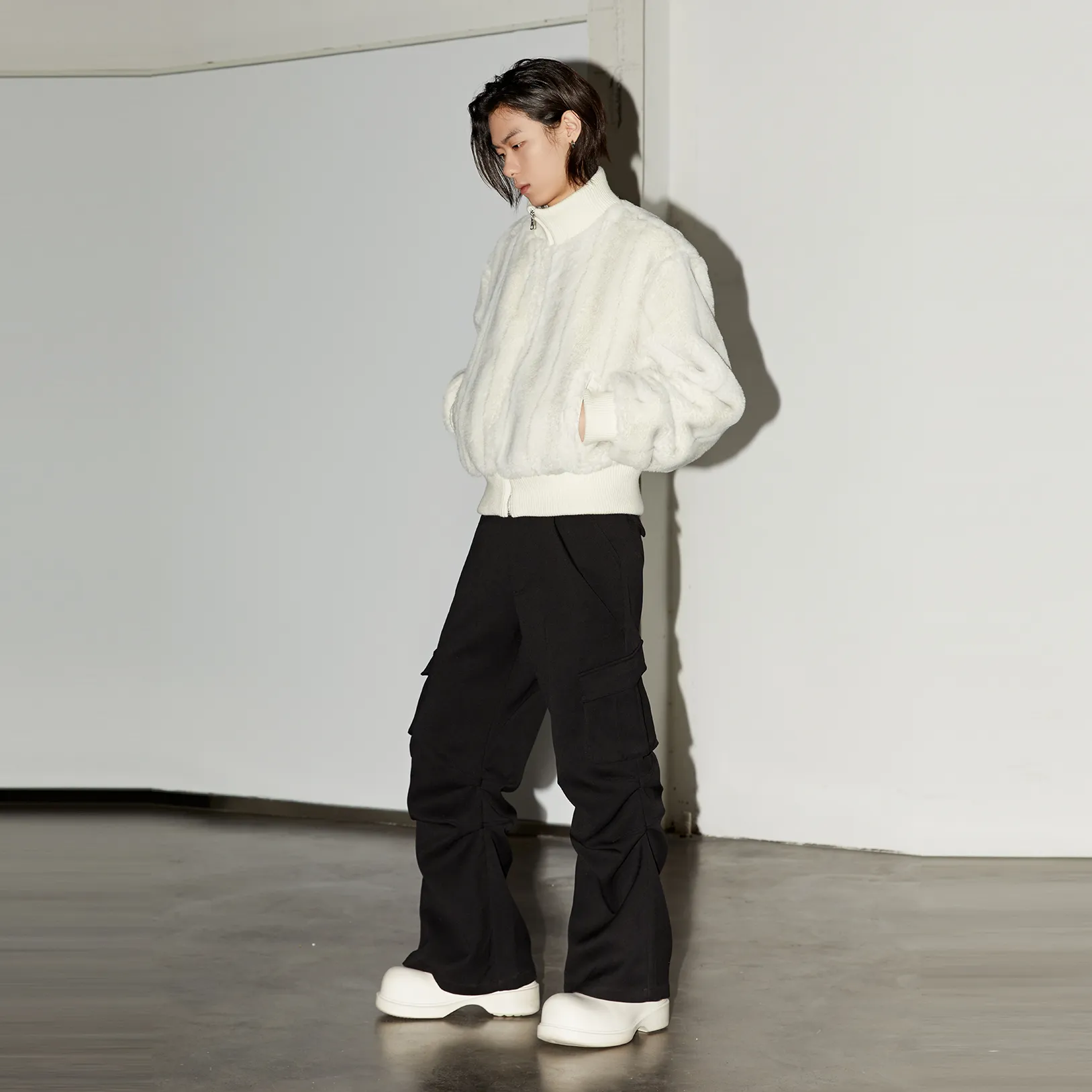 Plush Bomber Jacket