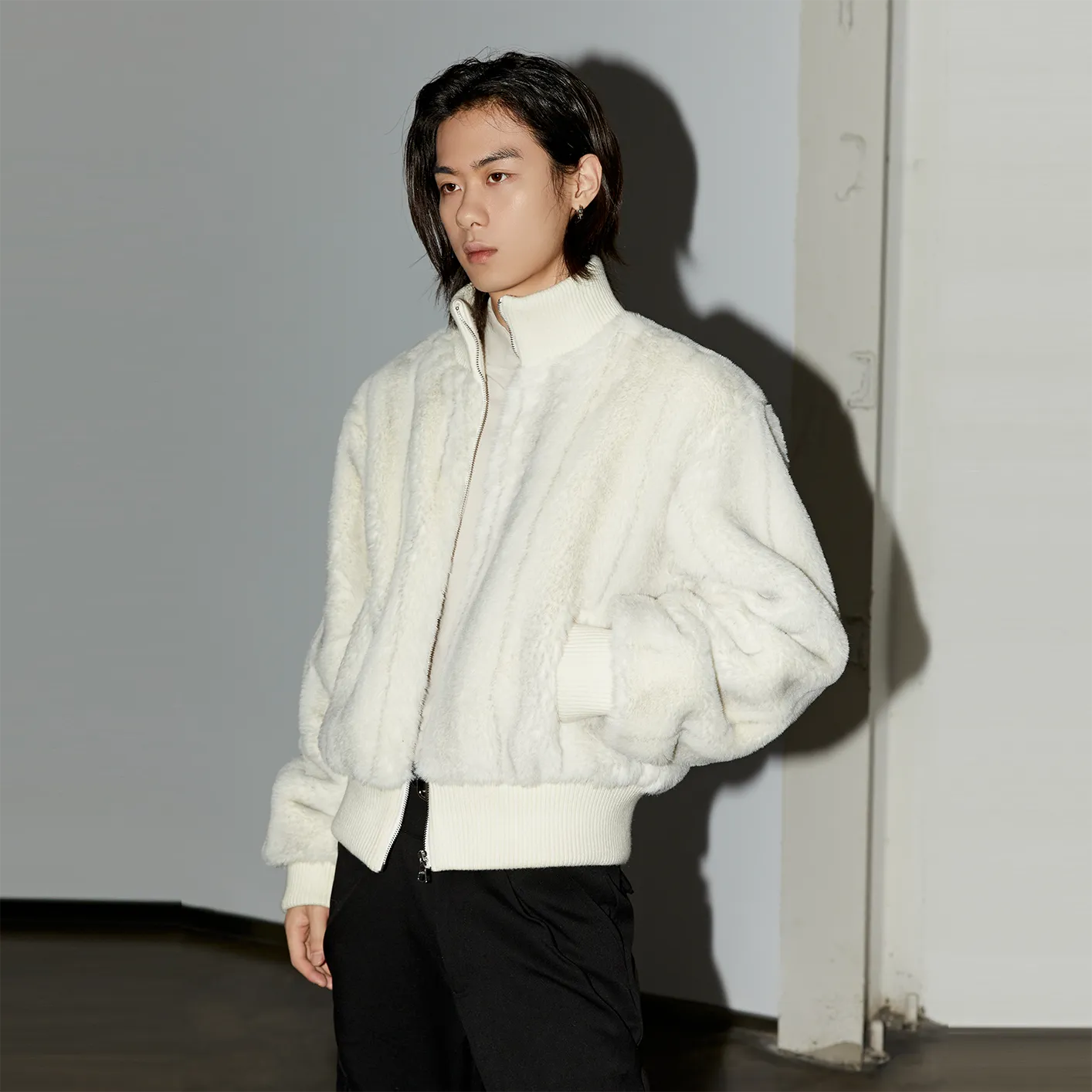 Plush Bomber Jacket