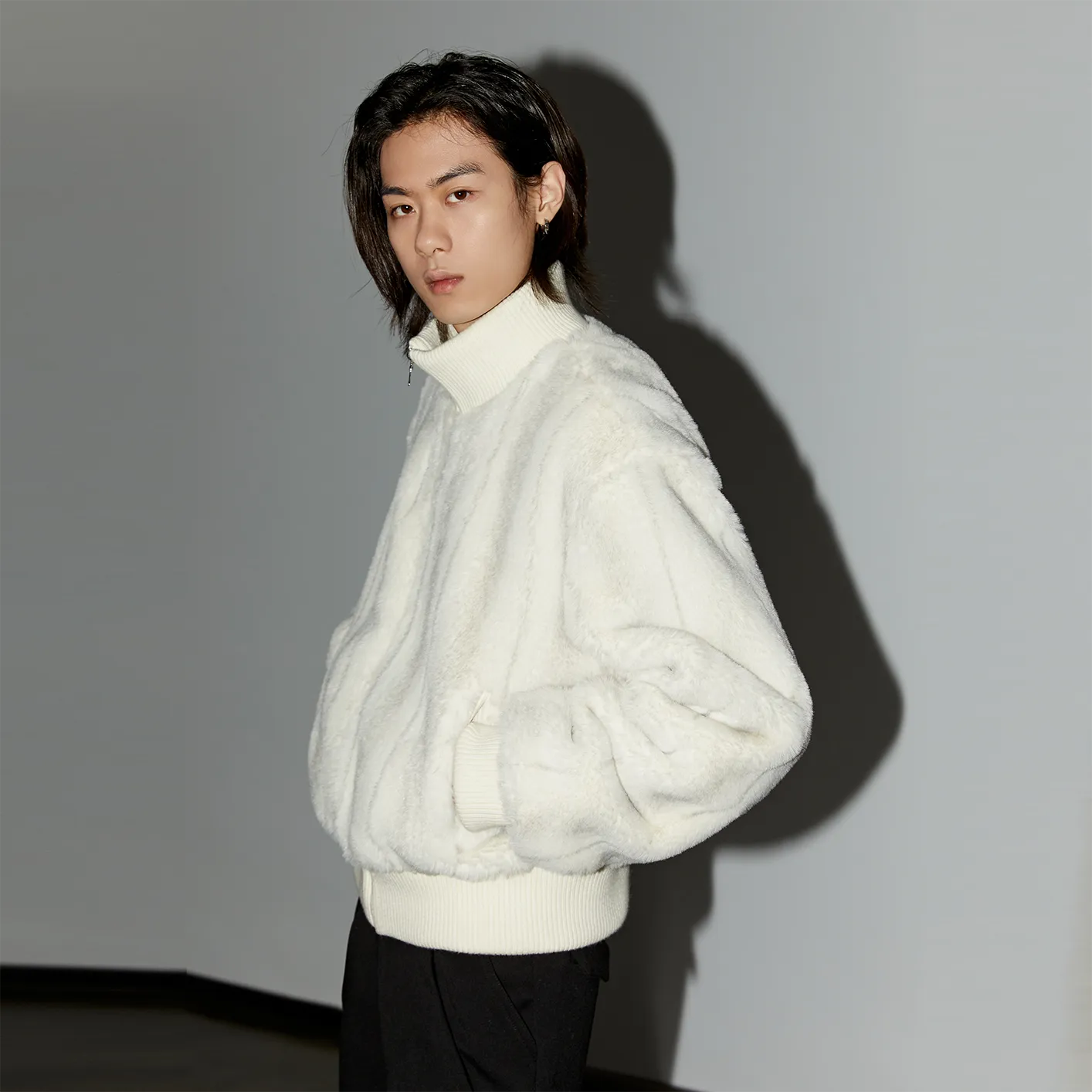 Plush Bomber Jacket