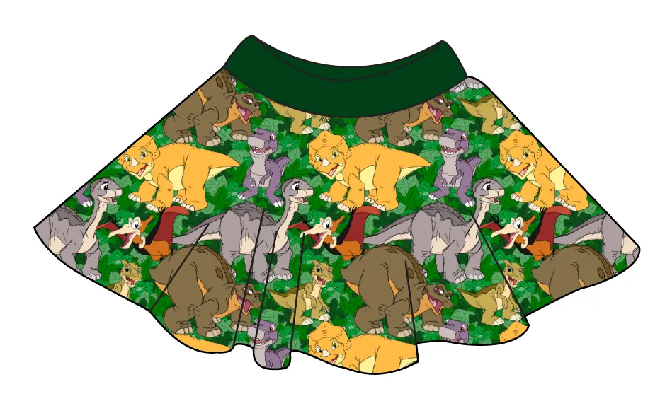 Prehistoric Pals Circle Skirt