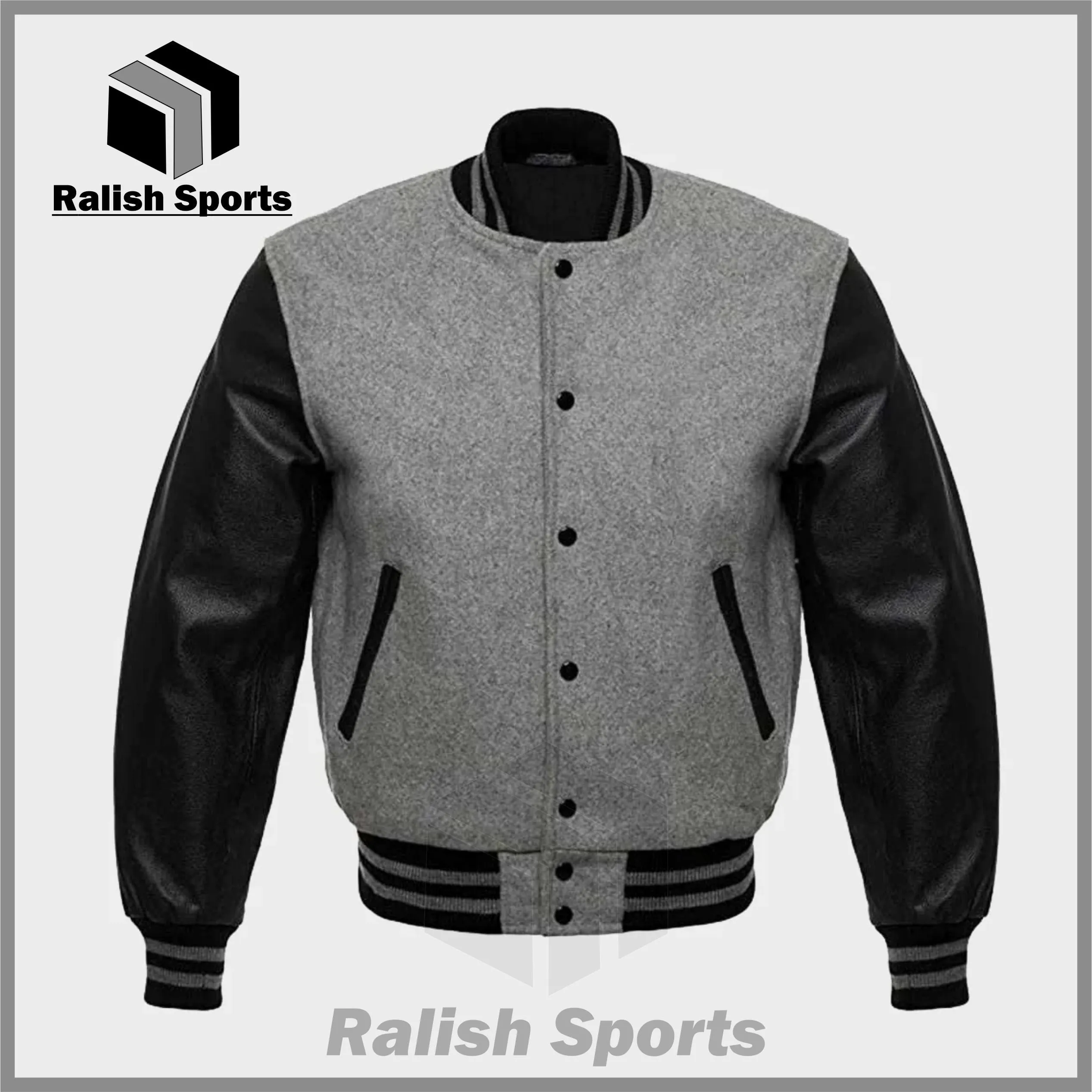Premium Quality Grey Varsity Jacket
