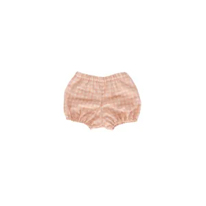 Puffed Shorts - Gingham Peach
