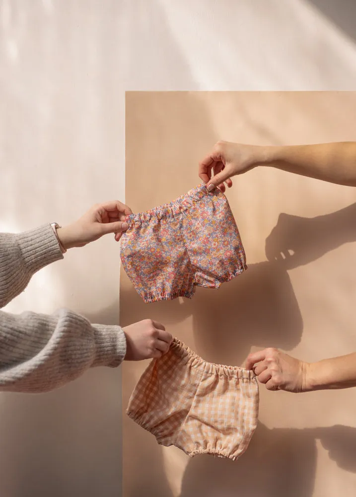 Puffed Shorts - Gingham Peach