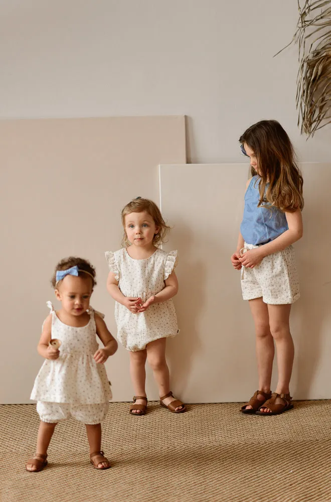 Puffed Shorts - Lavender Stripes
