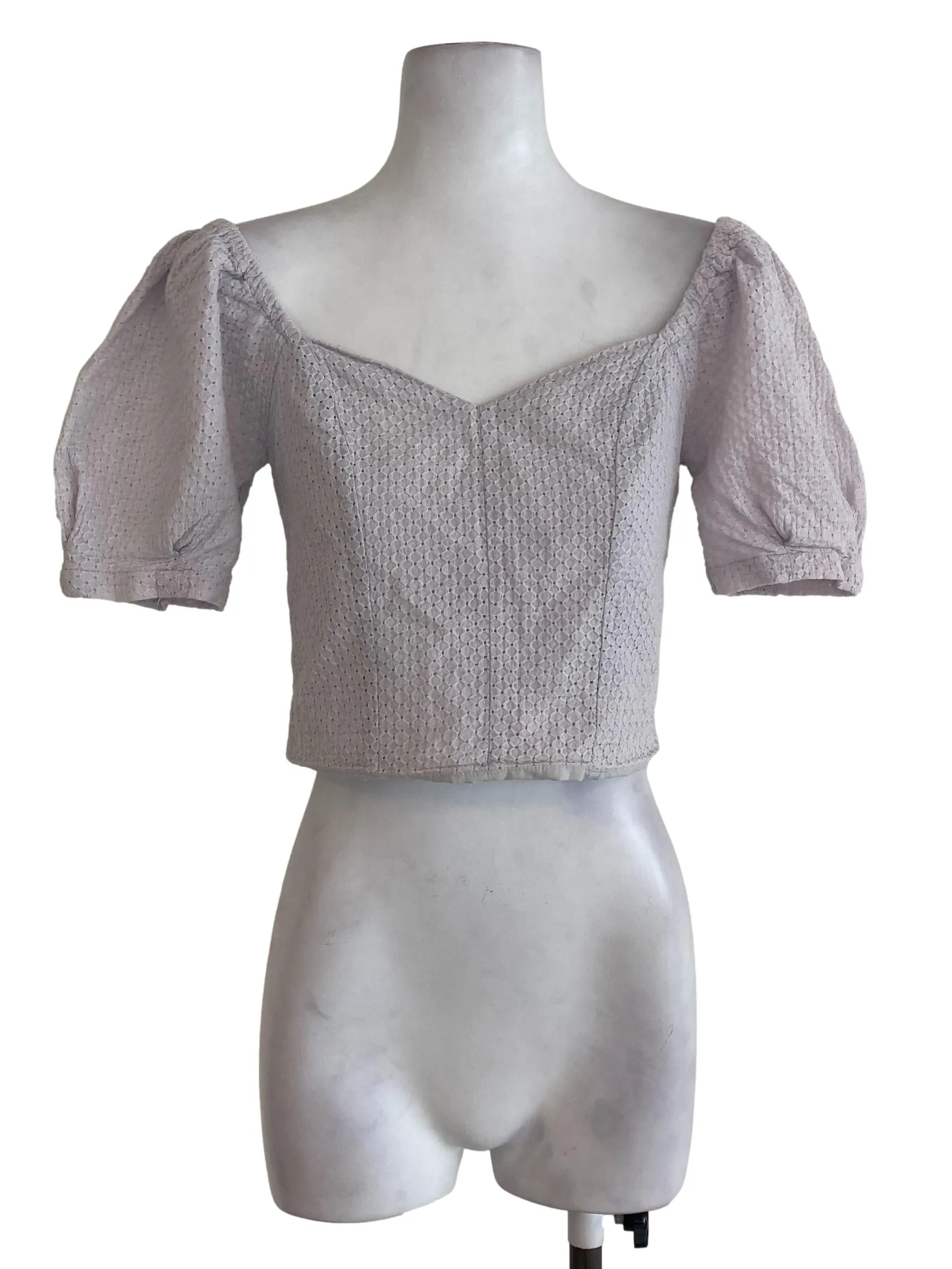 Purple V Neck Crop Top