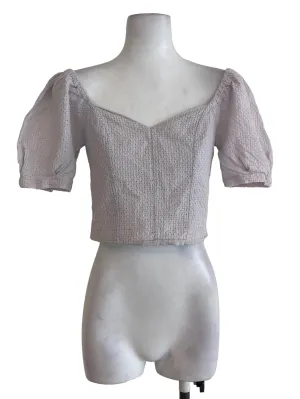 Purple V Neck Crop Top