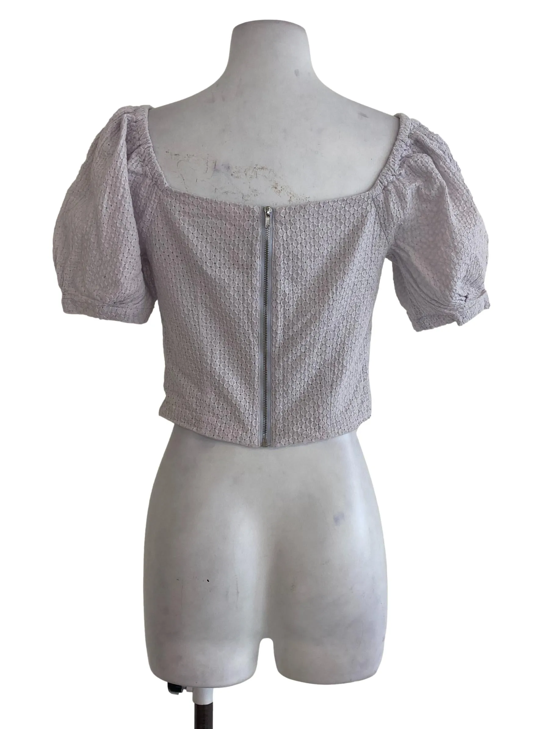 Purple V Neck Crop Top