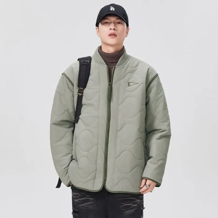 Quilted Patchwork Puffer Jacket with a Stylish Design