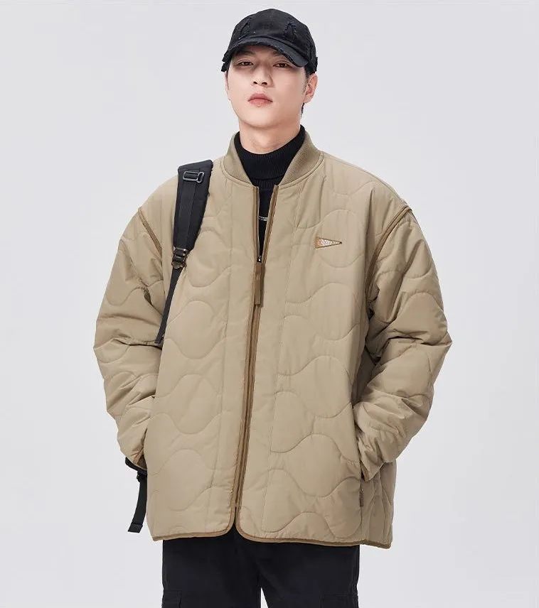 Quilted Patchwork Puffer Jacket with a Stylish Design