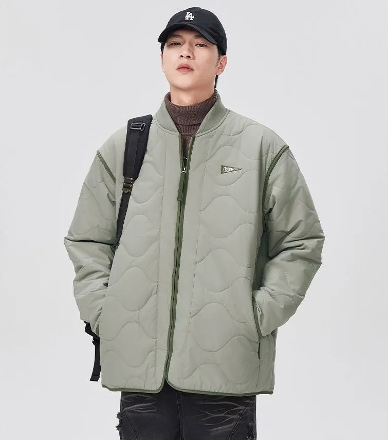 Quilted Patchwork Puffer Jacket with a Stylish Design