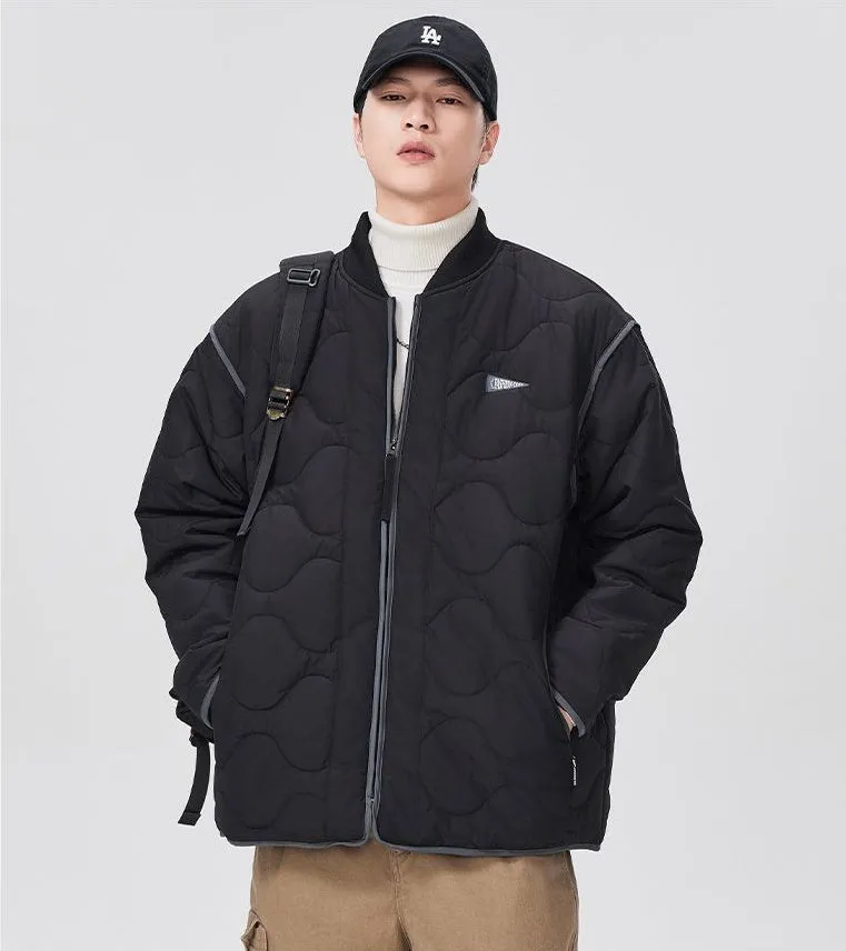 Quilted Patchwork Puffer Jacket with a Stylish Design
