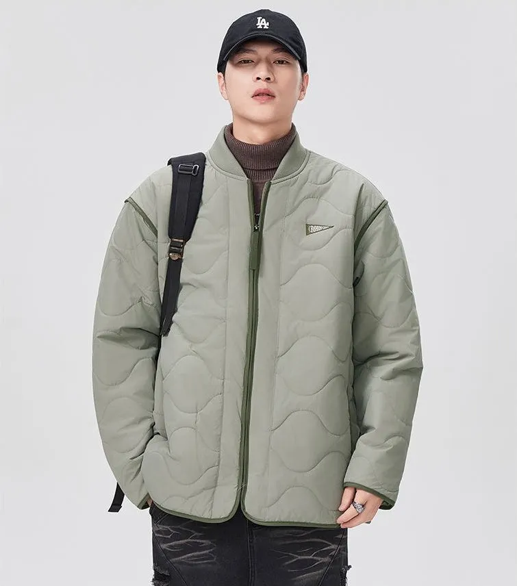Quilted Patchwork Puffer Jacket with a Stylish Design