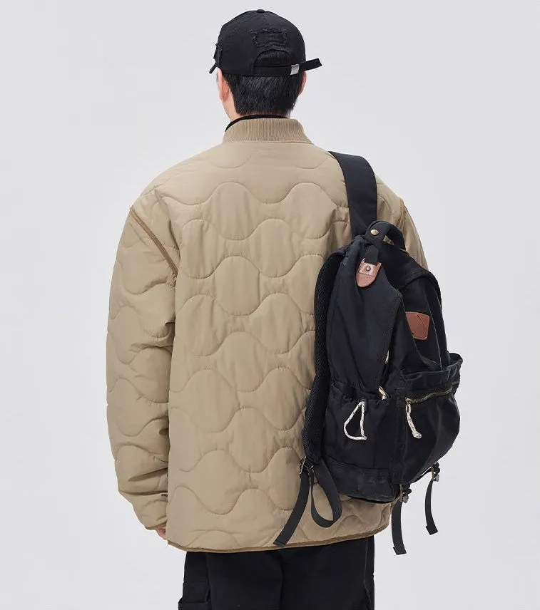 Quilted Patchwork Puffer Jacket with a Stylish Design