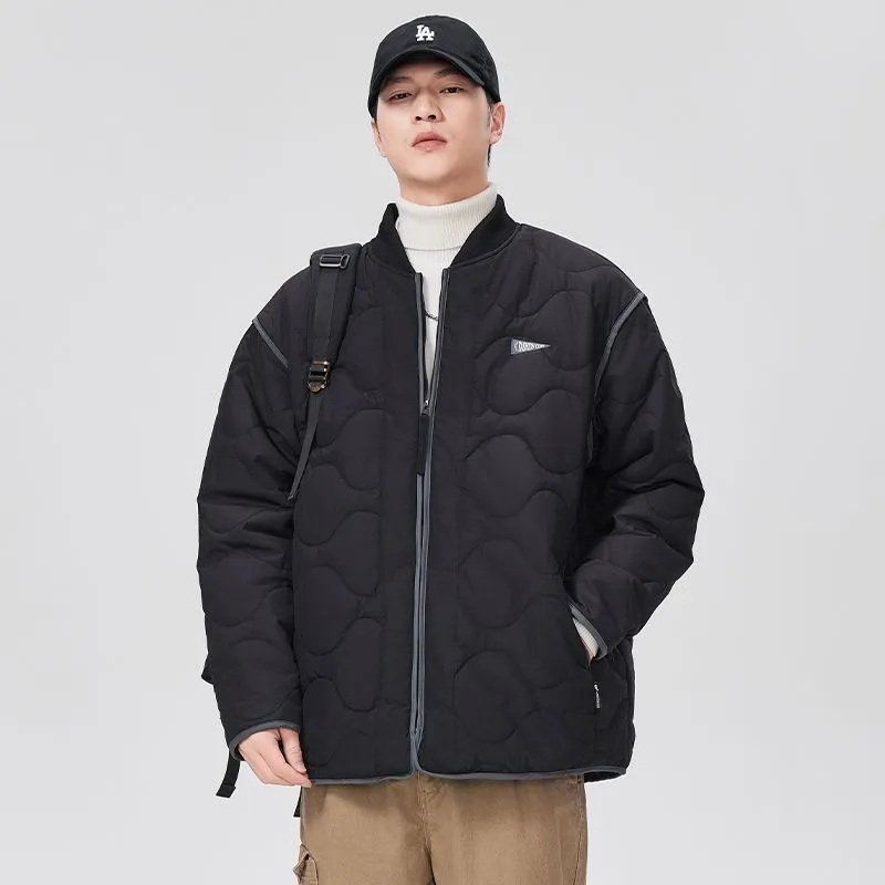 Quilted Patchwork Puffer Jacket with a Stylish Design