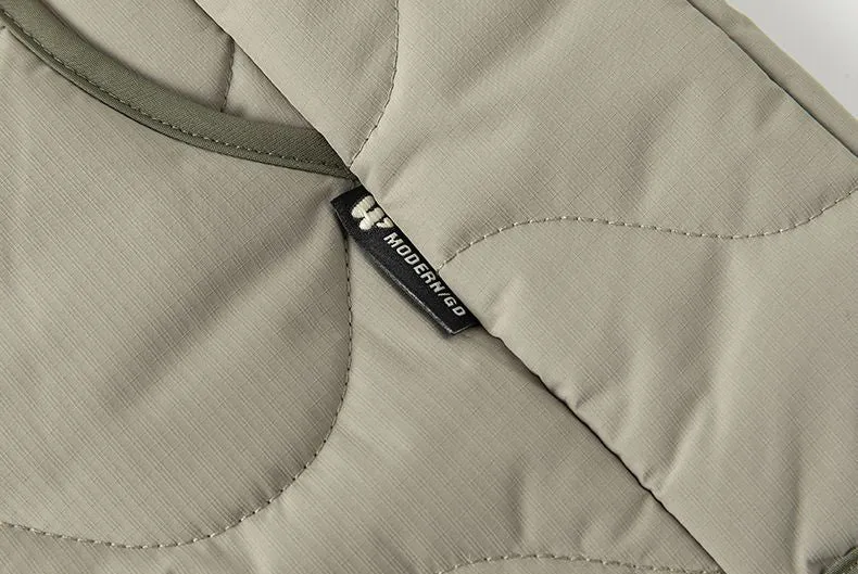 Quilted Patchwork Puffer Jacket with a Stylish Design