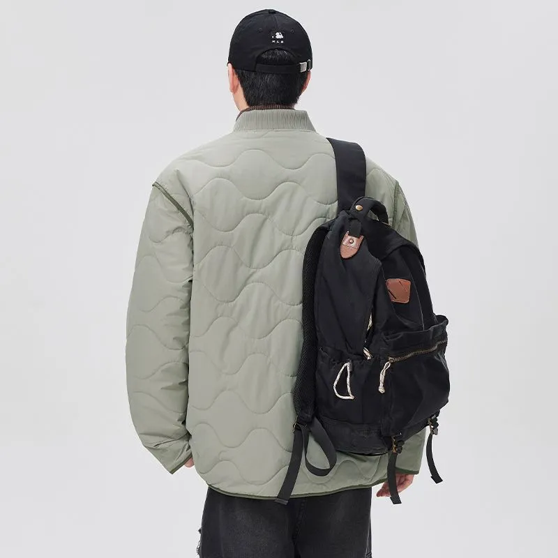 Quilted Patchwork Puffer Jacket with a Stylish Design