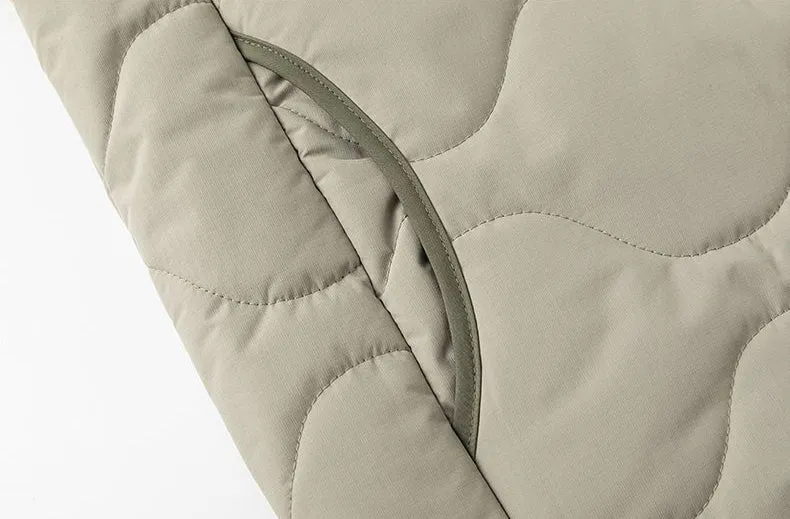 Quilted Patchwork Puffer Jacket with a Stylish Design
