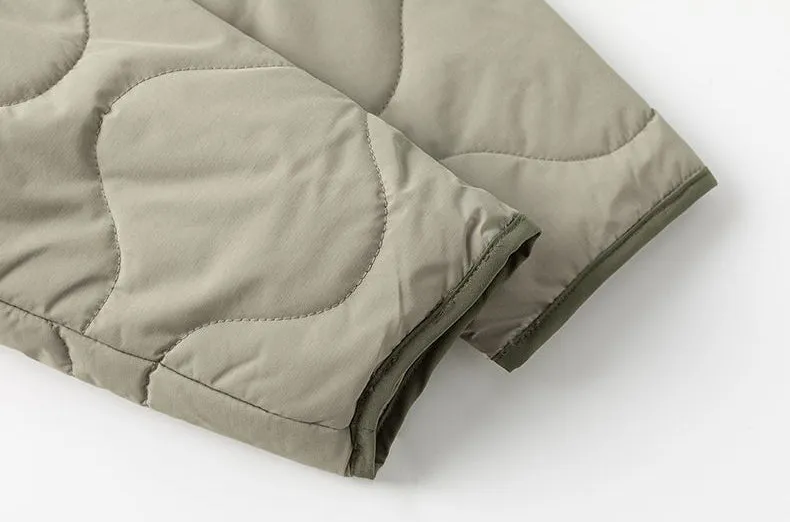 Quilted Patchwork Puffer Jacket with a Stylish Design
