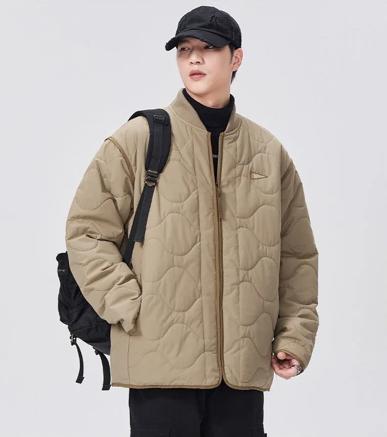 Quilted Patchwork Puffer Jacket with a Stylish Design