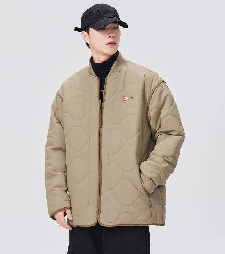 Quilted Patchwork Puffer Jacket with a Stylish Design