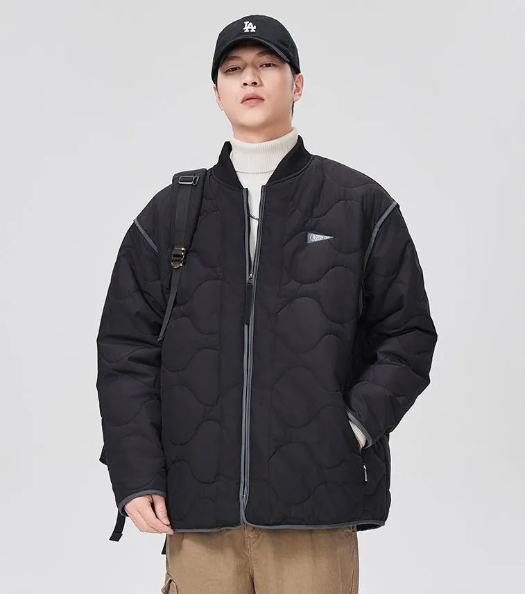 Quilted Patchwork Puffer Jacket with a Stylish Design