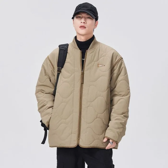 Quilted Patchwork Puffer Jacket with a Stylish Design